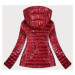 Červená lesklá dámská bunda (6815)