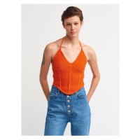 Dilvin 10142 Lace-Up Barbell Knitwear Singlet-orange