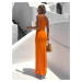 Oranžové elegantní asymetrické šaty DIETER