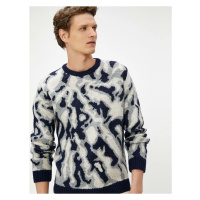 Koton Crew Neck Sweater Batik Look Acrylic Blend