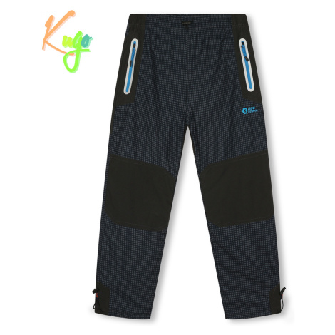 Chlapecké zateplené outdoorové kalhoty - KUGO C7775, šedomodrá/ tyrkysové zipy Barva: Šedá