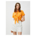 Koton Shirt Collar Plain Orange Women's Shirt 3sak60001ew