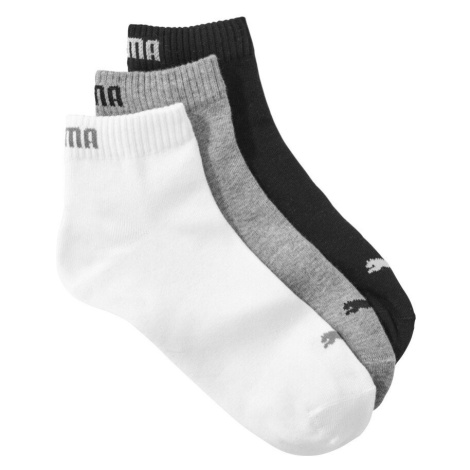 3 páry kotníkových ponožek Quarter Puma, šedé, bílé, černé Blancheporte
