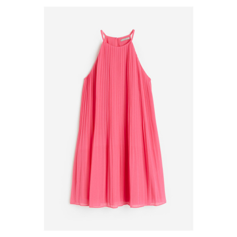 H & M - Plisované šifonové šaty - růžová H&M