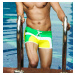 AQUX plavky boxerkové žluto-zeleno-bílé Beach Sun