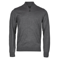 Tee Jays Pánský merino pulover s krátký zipem