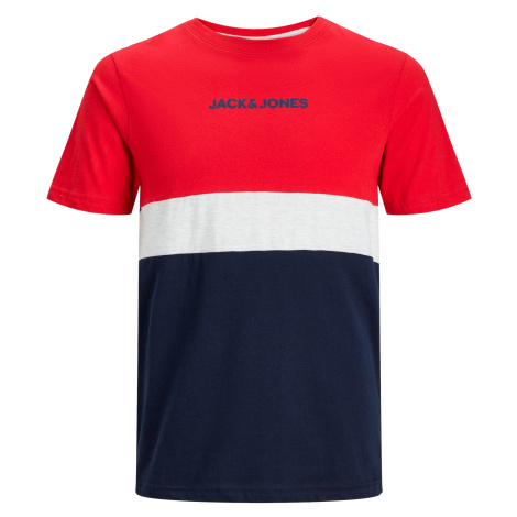 Jack&Jones Pánské triko JJEREID Standard Fit 12233961 Tango Red Jack & Jones