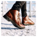 Vasky Highland Dark Brown - Pánské kožené kotníkové turistické boty hnědé, se zateplením - podzi