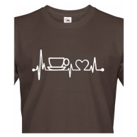 Pánské tričko Srdeční tep káva - triko pro milovníky kávy