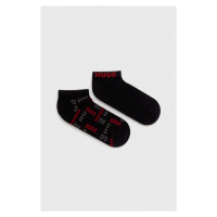 Ponožky HUGO 2-pack pánské, černá barva, 50491224