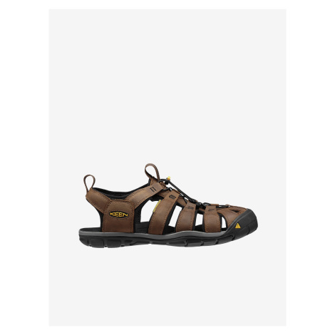 Hnědé pánské kožené outdoorové sandály Keen Clearwater CNX Leather