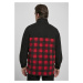 Pánská bunda // Urban classics Patterned Polar Fleece Track Jacket black/redcheck