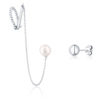 JwL Luxury Pearls Asymetrické náušnice s pravou perlou JL0747