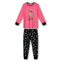 Dívčí pyžamo KUGO MP1764, světle růžová / tmavě modré kalhoty Barva: Růžová