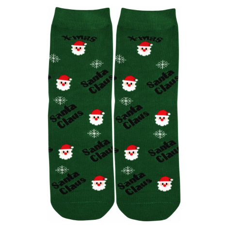 Vánoční ponožky s veselým Santou zelená Aura.Via