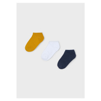 3 pack nízkých jednobarevných ponožek hořčicové MINI Mayoral