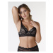 WONDERBRA TRIANGLE PADDED BRA - Lace reinforced bra with bone - black