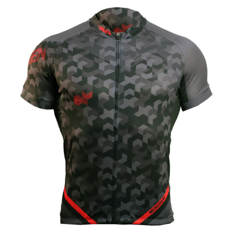 HAVEN Cyklistický dres s krátkým rukávem - SINGLETRAIL - červená/černá