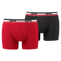 ČERVENO-ŠEDÁ SADA BOXEREK LEVI'S BOXER 2 PAIRS BRIEFS Černá