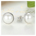 GRACE Silver Jewellery Stříbrné náušnice s říční perlou Marina, stříbro 925/1000 E-PAS489/93 Bíl