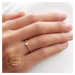 Jewellis ocelový minimalistický prsten s krystalem Swarovski - Sapphire