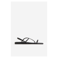 H & M - Páskové sandály - černá