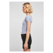 Ladies Off Shoulder Rib Tee - violablue