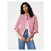 Růžová dámská džínová bunda Marks & Spencer