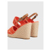 Červené dámské sandály na klínku Tommy Hilfiger