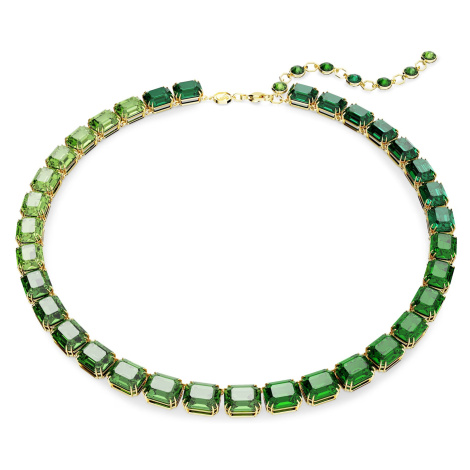 Swarovski Výrazný náhrdelník se zelenými krystaly Millenia 5671257