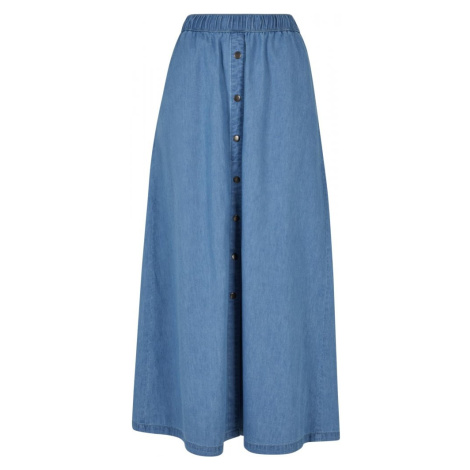 Ladies Long Wide Light Denim Skirt Urban Classics