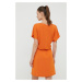 Šaty Emporio Armani Underwear oranžová barva, mini