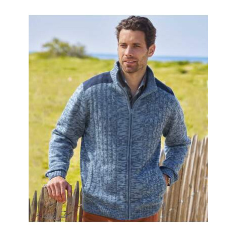 Pletený svetr s fleecovou podšívkou