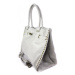 Kožená shopper bag kabelka Vera Pelle SB577 světle šedá
