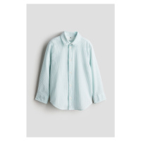 H & M - Bavlněná košile's dlouhým rukávem - tyrkysová