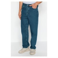 Trendyol Navy Blue Vintage Look Baggy Fit Jeans Denim Trousers