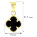 Zlatý přívěšek ze žlutého zlata čtyřlístek s černým onyxem ZZ1125F + dárek zdarma
