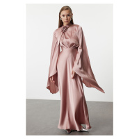 Trendyol Powder Rose Accessory Satin Woven Evening Dress