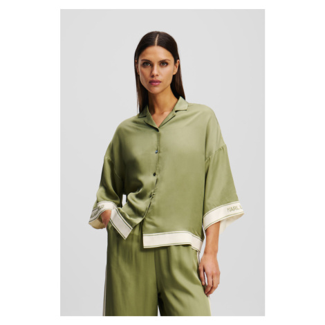 Halenka karl lagerfeld printed blouse oil green