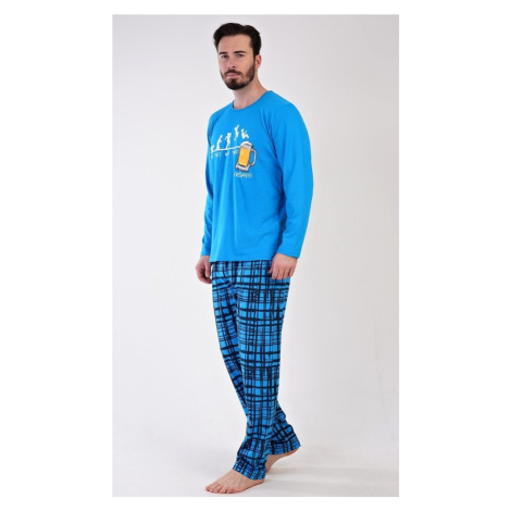 Dlouhé tyrkysové pánské pyžamo Filip