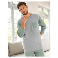 Pyžamové dvoubarevné tričko s dlouhými rukávy