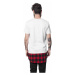 Urban Classics Long Shaped Flanell Bottom Tee wht/blk/red