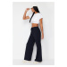 Trendyol Dark Navy Blue Wide Leg Thin Knitted Sports Sweatpants