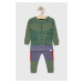 Dětské bavlněné pyžamo GAP x Marvel zelená barva, vzorované