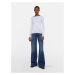 Džíny trussardi 5 pocket high waist a line flared denim blue modrá