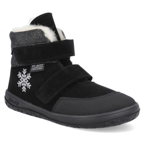 Barefoot dětské zimní boty Jonap - Jerry černé devon vločka třpytky