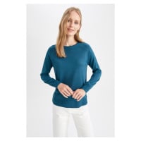 DEFACTO Relax Fit Crew Neck Cashmere Textured Extra Soft Sweater