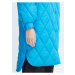 Modrý dámský prošívaný zimní kabát s kapucí ICHI