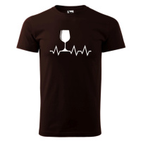 DOBRÝ TRIKO Pánské tričko s potiskem Tep srdce víno