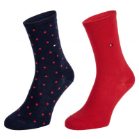 Tommy Hilfiger WOMEN SOCK DOT 2P Dámské ponožky, červená, velikost
